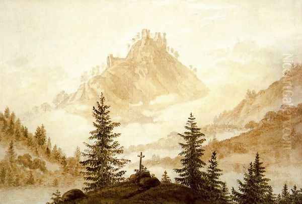 Mountain Landscape Oil Painting by Caspar David Friedrich