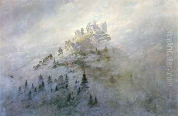 Morning fog in mountains Oil Painting by Caspar David Friedrich