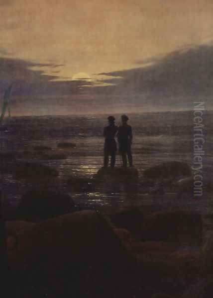 Moonrise by the Sea (detail) Oil Painting by Caspar David Friedrich