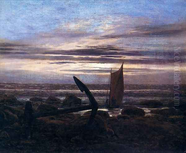 Evening on the Baltic Sea Oil Painting by Caspar David Friedrich