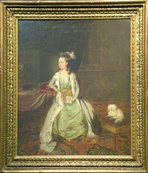 Lady And Dog Oil Painting by Henry Singleton