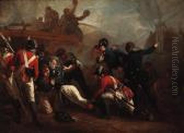 The Death Of Nelson At The Battle Of Trafalgar Oil Painting by Henry Singleton