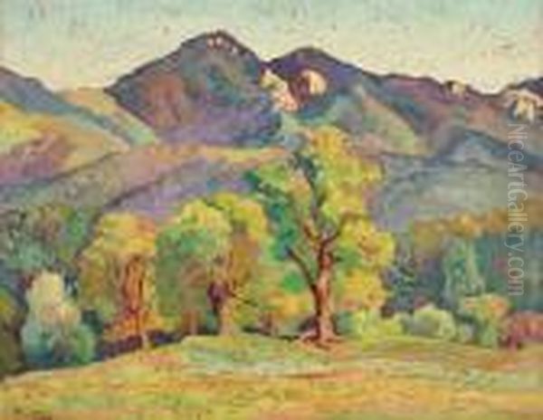 Piatra Craiului (cliff Of Theprince) Oil Painting by Ion Theodorescu Sion