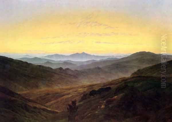 The Riesengebirge Oil Painting by Caspar David Friedrich