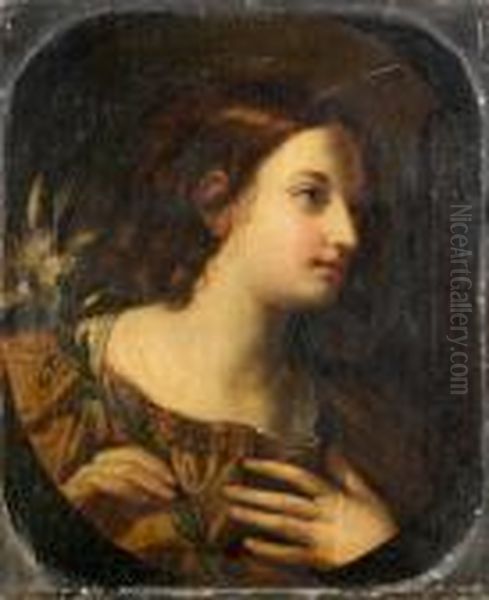 The Annunciating Archangel Gabriel Oil Painting by Elisabetta Sirani