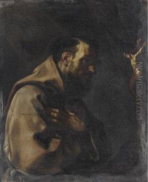 San Francesco In Preghiera Oil Painting by Elisabetta Sirani