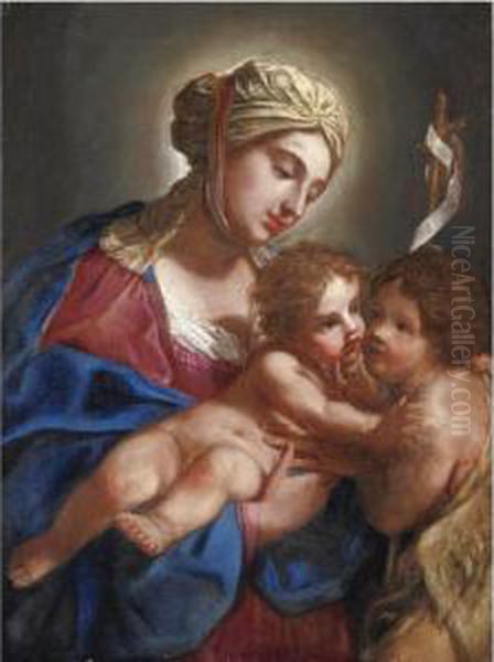 Madonna Con Bambino E San Giovannino Oil Painting by Elisabetta Sirani