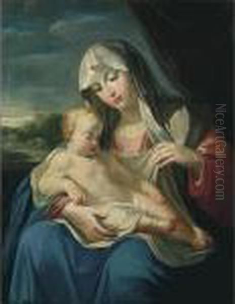 Madonna Col Bambino Oil Painting by Elisabetta Sirani