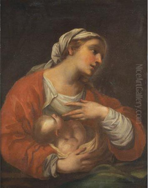 Madonna & Child Oil Painting by Elisabetta Sirani