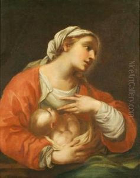 Madonna And Child Oil Painting by Elisabetta Sirani