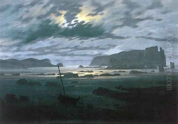 The North Sea in Moonlight Oil Painting by Caspar David Friedrich