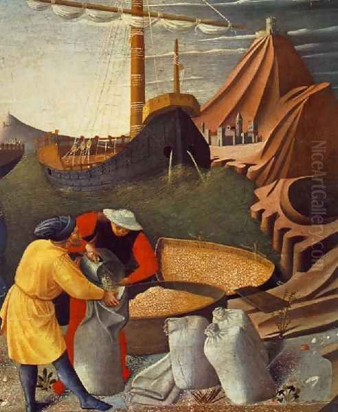 Story Of St Nicholas St Nicholas Saves The Ship Oil Painting by Angelico Fra