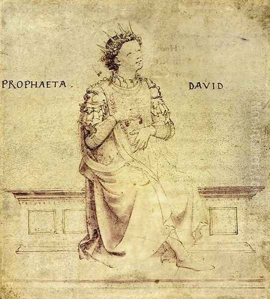 King David Playin a Psaltery 1430 Oil Painting by Angelico Fra