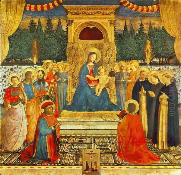 Madonna With The Child Saints And Crucifixion Oil Painting by Angelico Fra