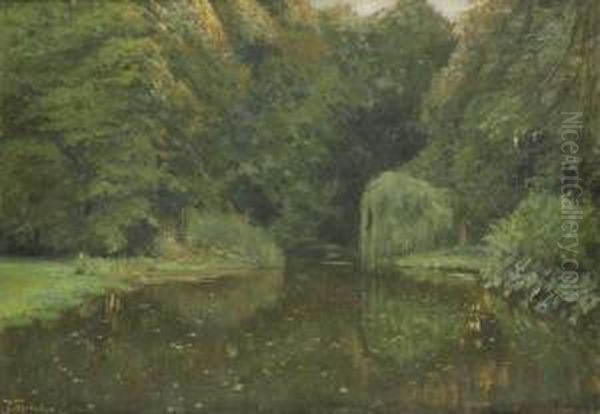 Parkweiher Oil Painting by Franz Skarbina