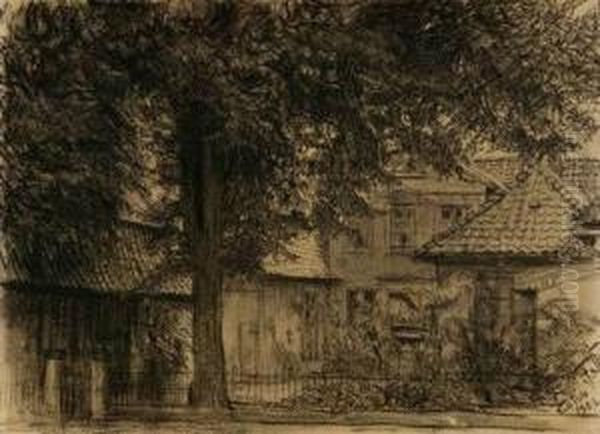 Biedermeierhaus In Eutin Oil Painting by Franz Skarbina