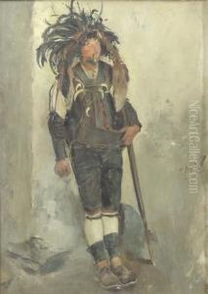 Meraner Weinhuter Oil Painting by Franz Skarbina