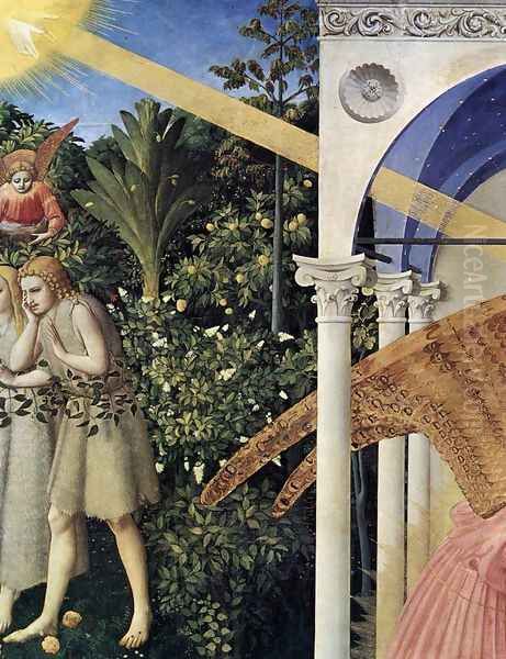 The Annunciation (detail 1) 1430 Oil Painting by Angelico Fra