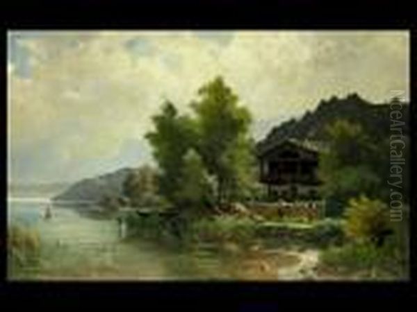 Am Starnberger See Oil Painting by Ludwig Skell