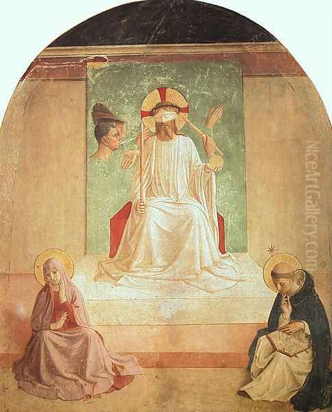 The Mocking of Christ (with Benozzo Gozzoli), 1440-41 Oil Painting by Angelico Fra