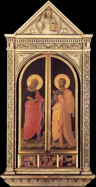 Linaioli Tabernacle (shutters closed) 1433 Oil Painting by Angelico Fra