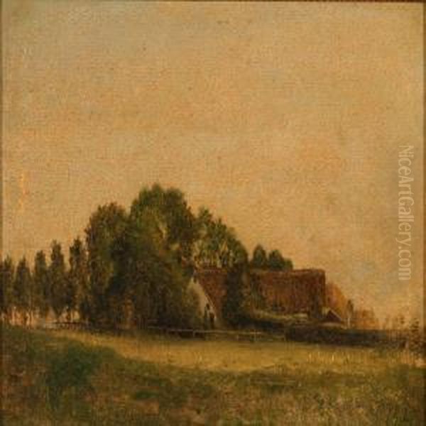 Summer Landscape With A Farm Oil Painting by Joakim Skovgaard