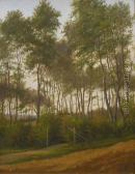 Paysage De Foret Oil Painting by Peter Christian T. Skovgaard