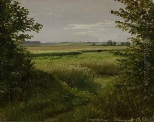 Sommerwiesen Bei Vognserup In Vestsjaelland Oil Painting by Peter Christian T. Skovgaard