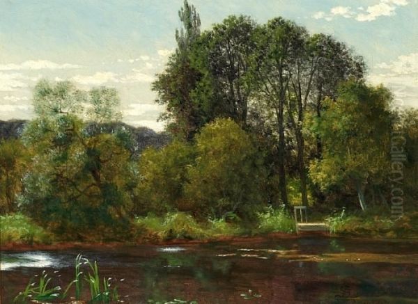 Sonderso At Vognserup, Danmark Oil Painting by Peter Christian T. Skovgaard