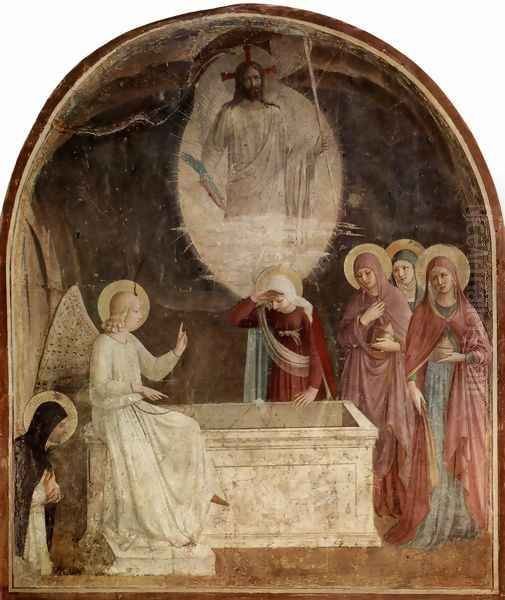 Resurrection of Christ and Women at the Tomb Oil Painting by Angelico Fra