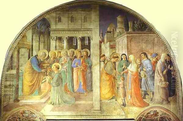 Ordination of St. Stephen by St. Peter Oil Painting by Angelico Fra