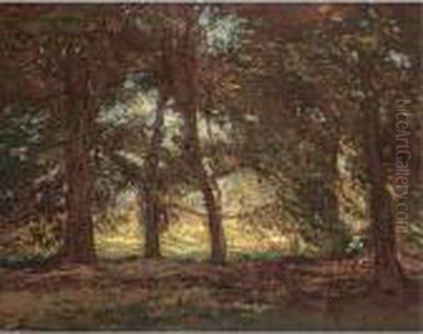 A Cowherd In A Wooded Landscape by Frans Slager