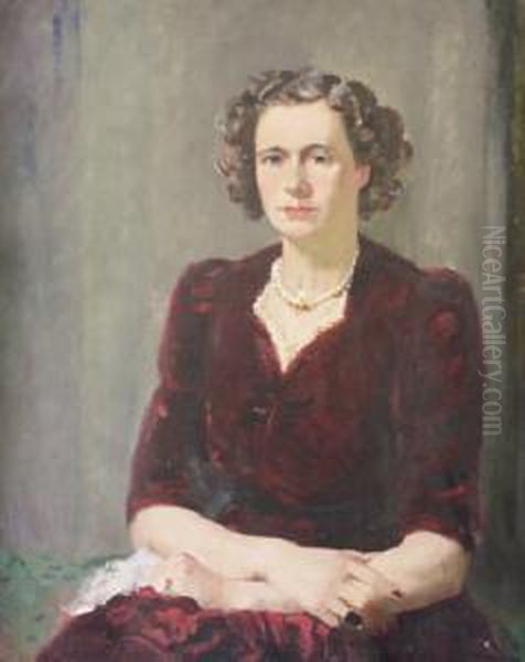 Portrait Of Mrs. Mary Wilson (ne Babington) Oil Painting by James Sinton Sleator