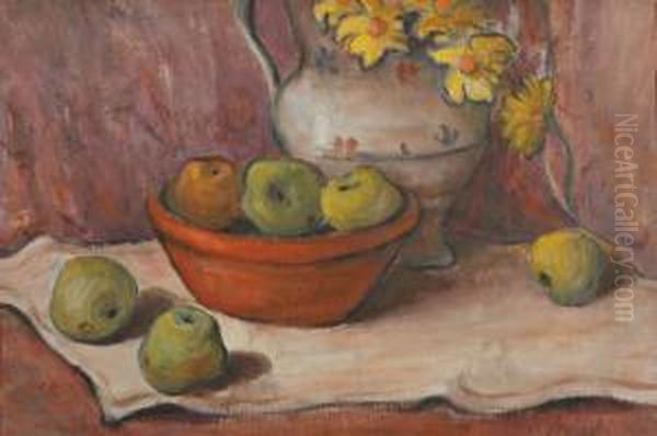 Composition Aux Pommes Oil Painting by Wladyslaw Slewinski