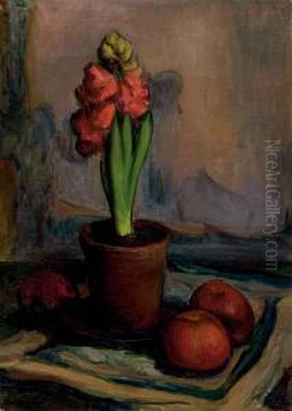 Nature Morte A La Jacinthe Oil Painting by Wladyslaw Slewinski