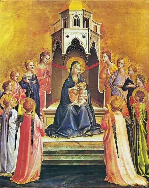 Virgin with the child and twelve angels Oil Painting by Angelico Fra