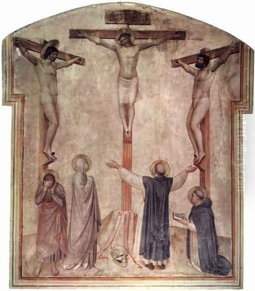 Christ's crucifixion and two Schächer Oil Painting by Angelico Fra