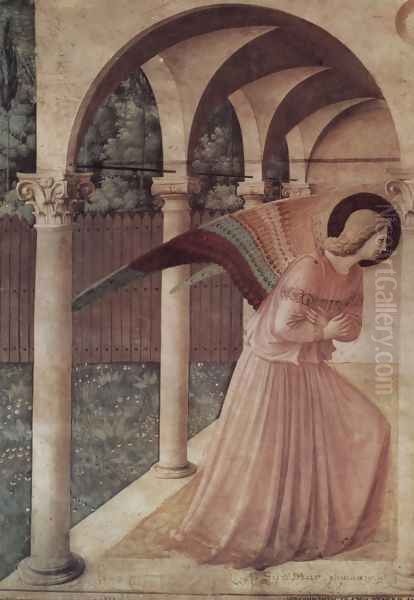 Proclamation, detail Annunciation angel Oil Painting by Angelico Fra