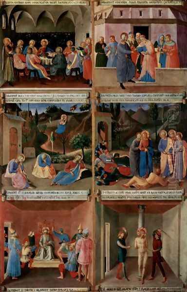 Paintings for the Armadio degli Argenti (detail lower center Oil Painting by Angelico Fra