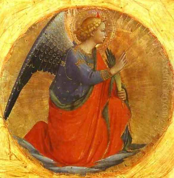 Perugia Triptych; Angel of the Annunciation Oil Painting by Angelico Fra