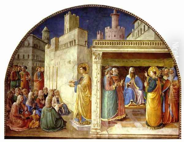 St. Stephen Preaching Oil Painting by Angelico Fra