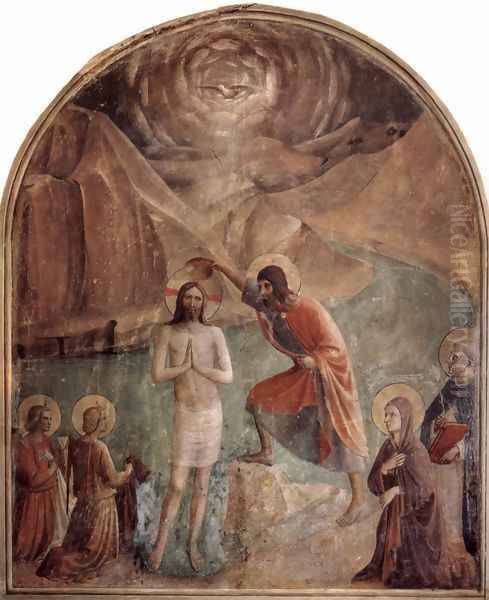 Christ's baptism by John Oil Painting by Angelico Fra