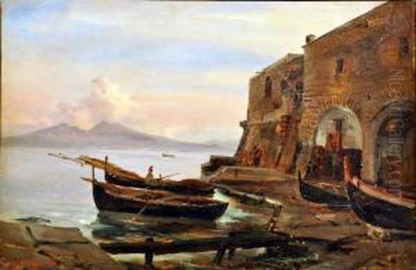 Tramonto A Posillipo Oil Painting by Gabriele Smargiassi