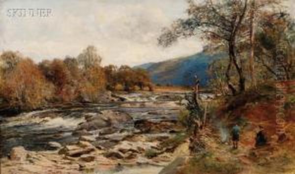 The Island Pool On The Orchy Oil Painting by John Smart