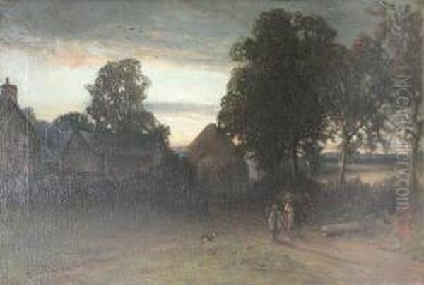 Evening Farm Oil Painting by John Smart