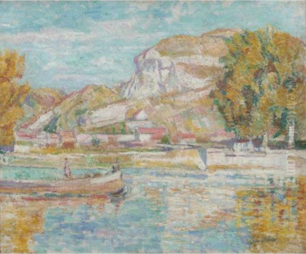 The Seine At Vernon Near Paris Oil Painting by Rowley Smart