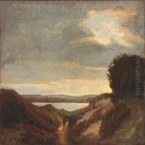 Landscape With Wanderer Oil Painting by Hans Ludvig Smidth