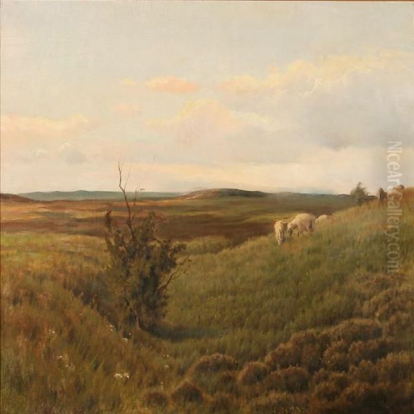 Moor Landscape Oil Painting by Hans Ludvig Smidth