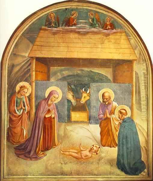 Nativity Oil Painting by Angelico Fra