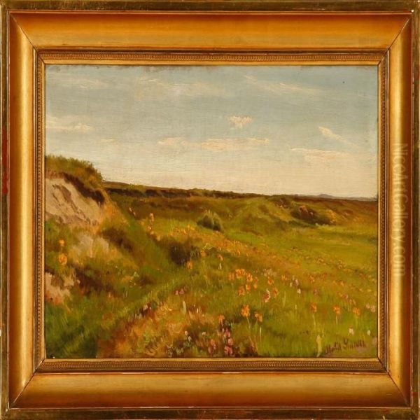 Summer Field With Flowers Oil Painting by Hans Ludvig Smidth